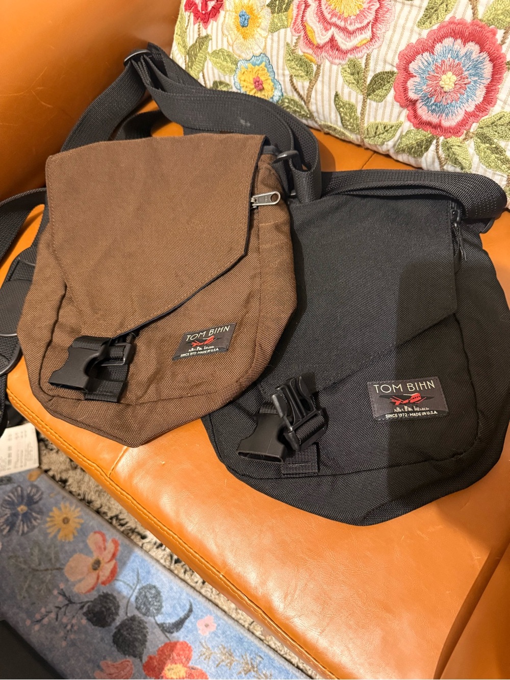 Tom Bihn small cafe bags — Brown and Black crossbody